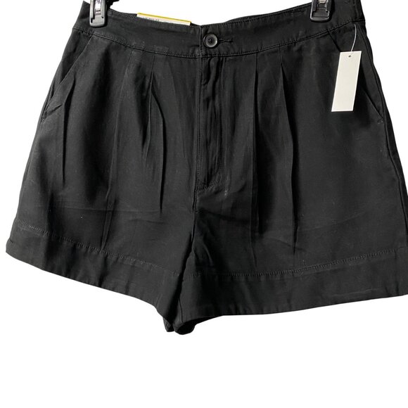 Joie $158 Womens‎ Black Pleated Linen Blend Shorts Elastic Waist SM NWT - Picture 3 of 11